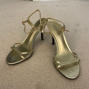 LAUREN RALPH LAUREN Gold Strappy Heels